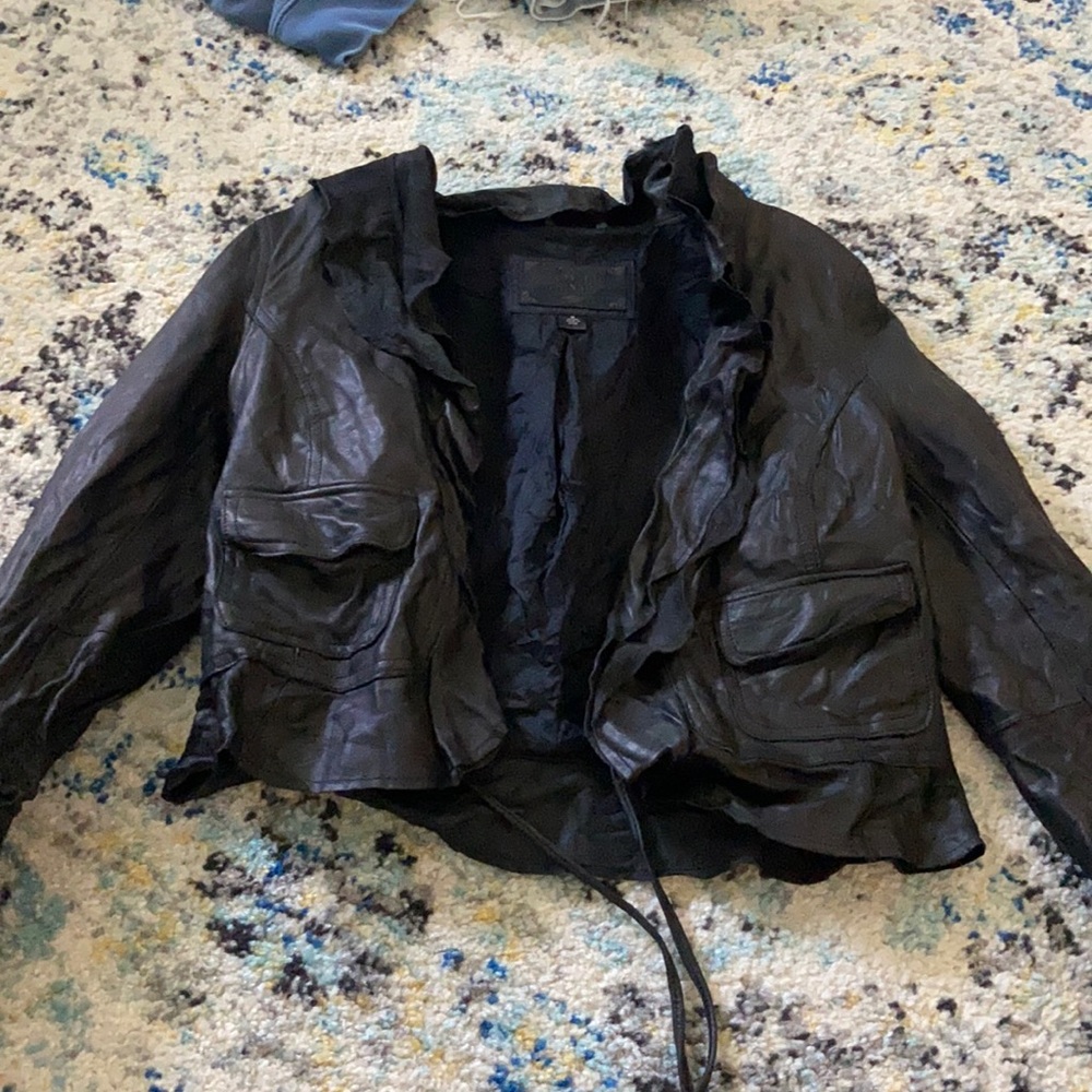 Black leather jacket